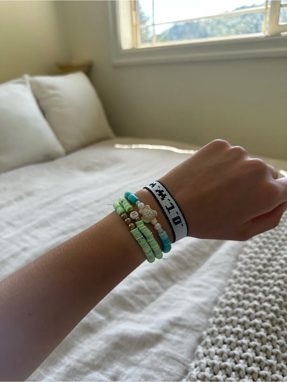 Beaded Stack Bracelet Set with Turquoise & Lime Accents
